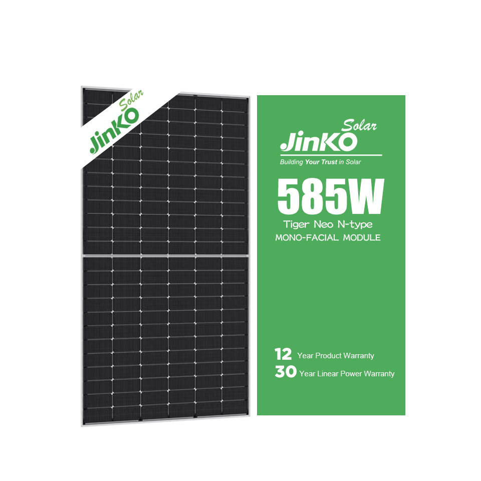Módulo bifacial Jinko Tiger Neo 560W 570W 580W Panel solar tipo N de media celda